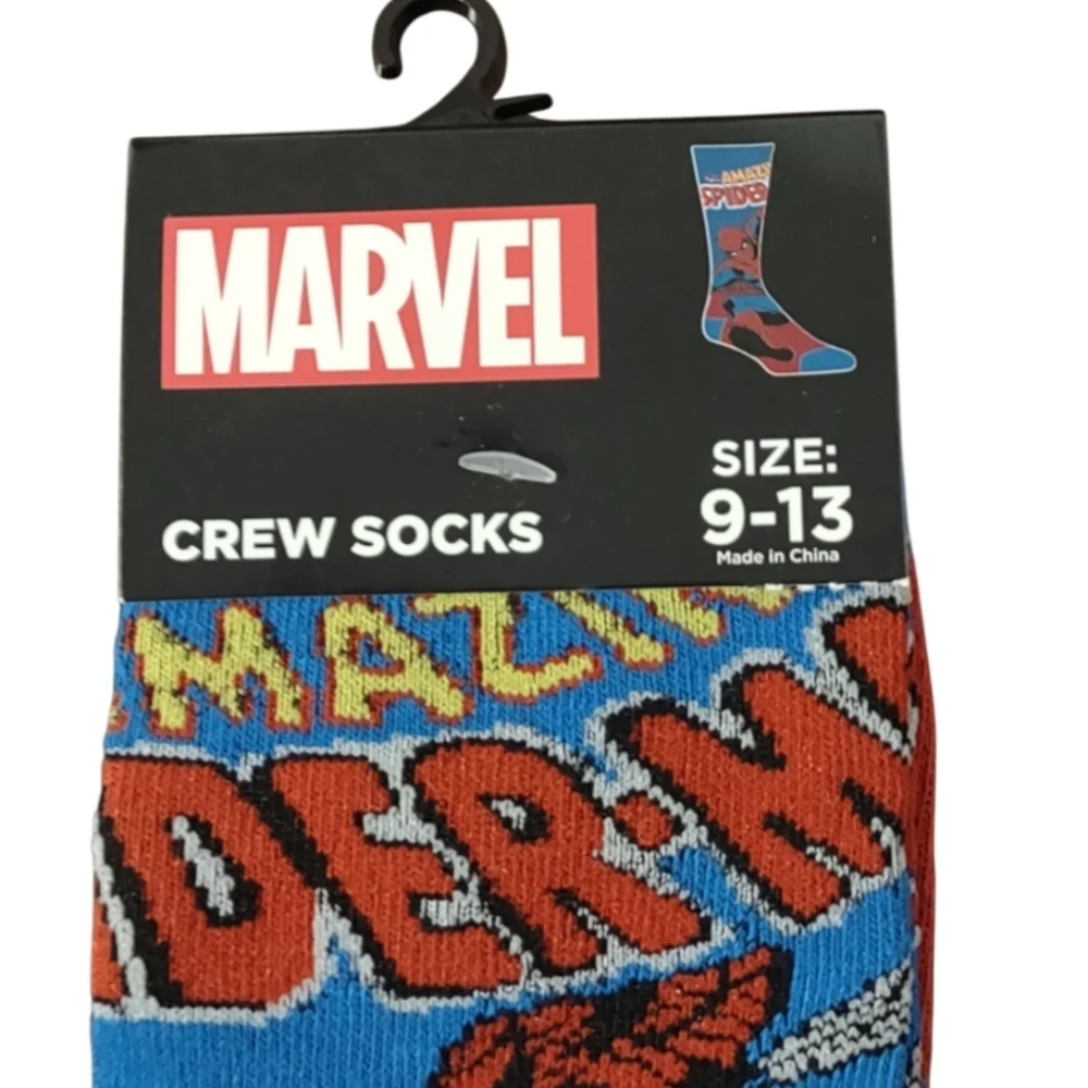 Marvel Amazing Spider-Man Blue and Red Crew Socks Bundle And Save